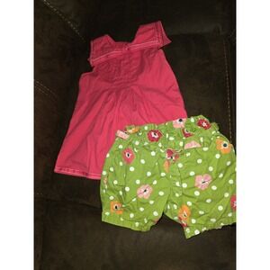 Gymboree blooming nautical pink tank size 6 floral shorts size 5